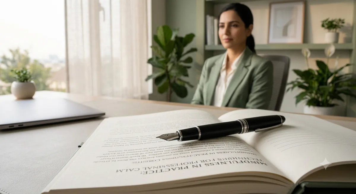 A close-up of a fountain pen on a journal representing emotional self-reflection