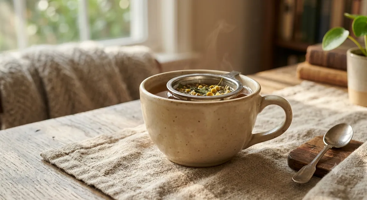 A warm cup of tea representing a relaxing Sunday afternoon